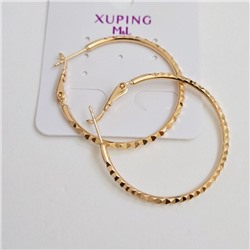 Серьги конго средние, коллекция "Xuping" покрытие позолота, с алмазной гранью, Х000704037, арт. 101.082