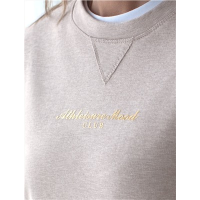 Свитшот из эластичного футера двухнитки с принтом