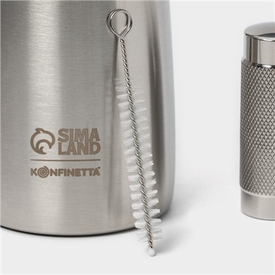 Сифон для взбивания сливок и газировки, KONFINETTA, 1 л, 3 насадки, нержавеющая сталь