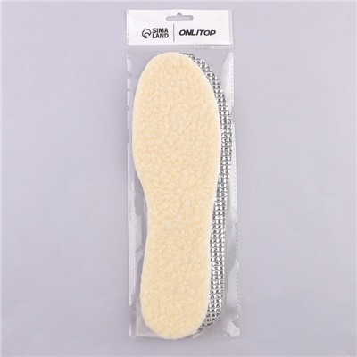 Стельки для обуви, утеплённые, фольгированные, универсальные, р-р RU до 46 (р-р Пр-ля до 45), 29 см, пара, МИКС