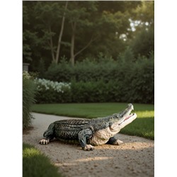 Садовая фигура из полистоуна «Крокодил», 20×50×28 см