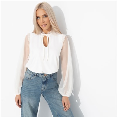 Блуза нарядная, Вечная привилегия (белая)