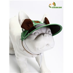 Кепка для собак и кошек, размер L, ОГ 35-46 см, высота 13 см, зелёная