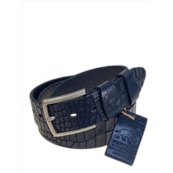 Ремень мужской из натуральной кожи, цвет синий