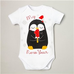 Боди Крошка Я «Первый НГ», рост 68-74 см, белое