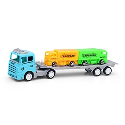 Автовоз "Мегатехника" с грузовыми авто, в пакете