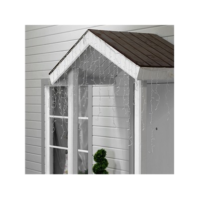 Гирлянда «Бахрома» 3×0.9 м, IP44, УМС, прозрачная нить, 232 LED, свечение синее, 220 В