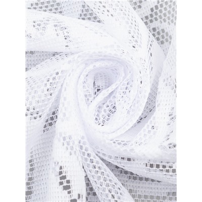 Тюль на кухню без шторной ленты 165×170 см, цвет белый, 100% полиэстер