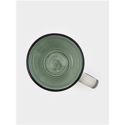 Набор кружек Доляна Nature, 4 шт., 400 мл, керамика, зелёные