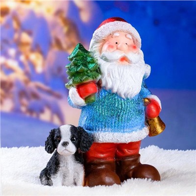 Фигура «Дед мороз с елкой», с блестками, 37 см