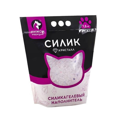 Наполнитель силикагелевый «Пижон Premium Crystal», колотый, 8 л