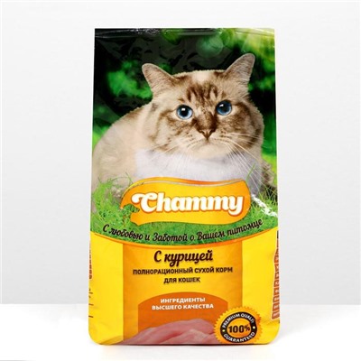 Сухой корм Chammy для кошек, курица 1.9 кг