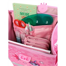 Эргономичный ранец КОШЕЧКА-ПРИНЦЕССА (РЦ-0841) облегч. материалы, светоотр. эл.,36х28х21