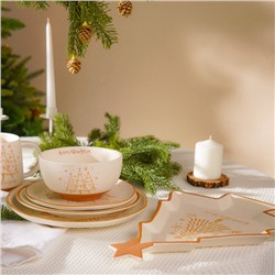 Тарелка SL Home «С Новым Годом», d=23.3 см, керамика, белая