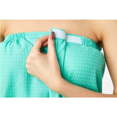 Полотенце вафельное для бани «Экономь и Я» (парео женское), 80×144 см, цвет бирюзовый