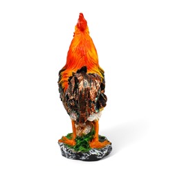 Садовая фигура из полистоуна «Петух на камне», 42×32×13 см