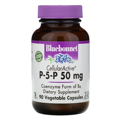 Bluebonnet Nutrition, P-5-P, 50 мг, 90 растительных капсул