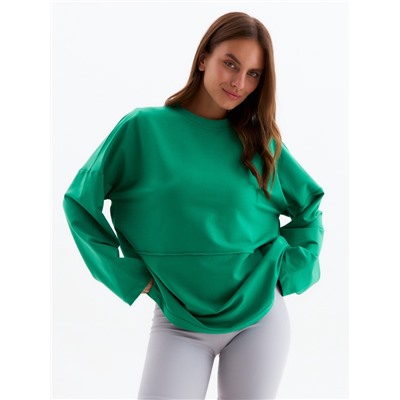 Свитшот женский MINAKU: Casual Collection, зелёный, размер 42
