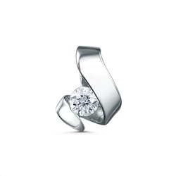 Подвеска из серебра с фианитом родированная 3-212р200