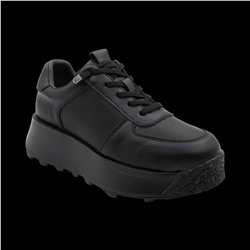 Кроссовки из натуральной кожи S068-1 черные