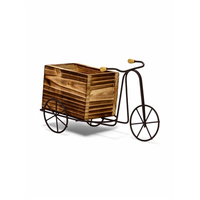 Декоративное кашпо для цветов «Велосипед», 23×8×12 см, дерево, металл, Greengo