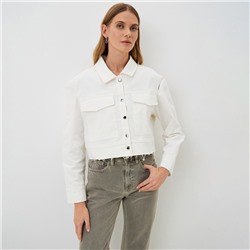 Рубашка женская укороченная с разрезами MIST: Denim, размер 48, белая