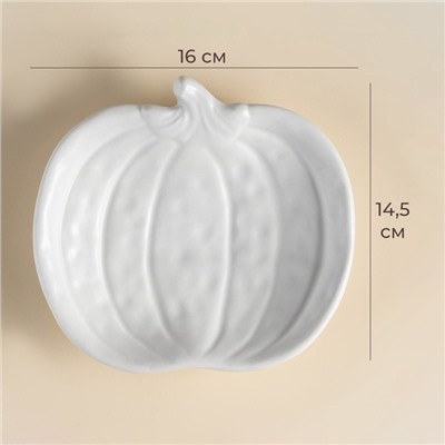 Тарелка SL Home «Осенний бриз», 16×14.5×3.3 см, доломит, белая