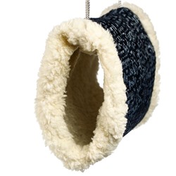 Подвесной меховой туннель для грызунов, 19×12×13 см, синий