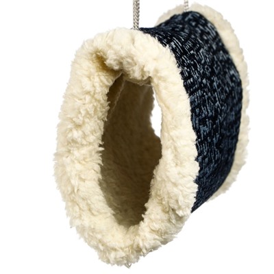 Подвесной меховой туннель для грызунов, 19×12×13 см, синий