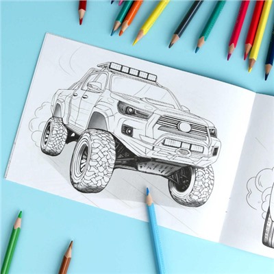 Книжка-раскраска 145х210 мм 4л "Крутые гонки" "ВНЕДОРОЖНИКИ" 72326 Феникс