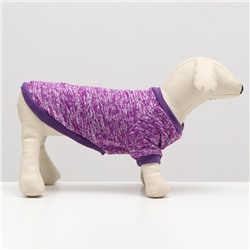 Свитер меланжевый, размер XS (ДС 14, ОШ 23, ОГ 22 см), фиолетовый