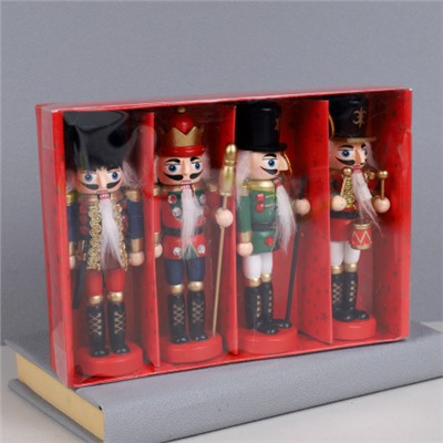 Новогоднее украшение Щелкунчик 12,5 см 4 штуки / TU-466 /уп 48/