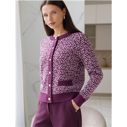 Жакет жаккардовой вязки с кашемиром