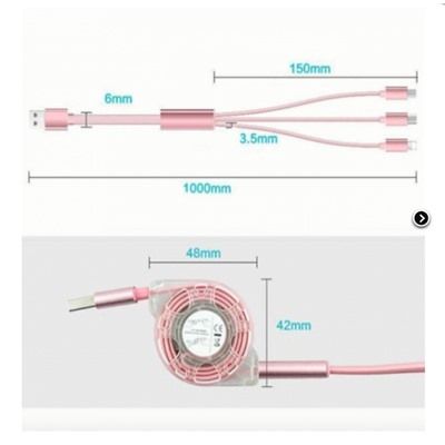3 в 1, кабель для зарядного устройства с несколькими USB-портами, выдвижной адаптер для нескольких зарядных шнуров с разъемами порта Mini Type C Micro USB