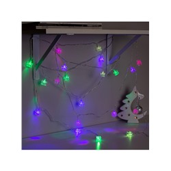 Гирлянда «Нить» 5 м с насадками «Кубики», IP20, прозрачная нить, 20 LED, свечение мульти (RG/RB), мигание, 220 В