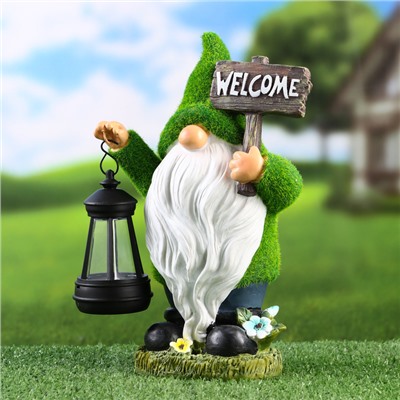 Садовая фигура - фонарь «Гном» 9×15×25 см, Greengo