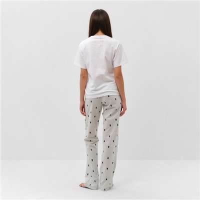 Пижама новогодняя женская (футболка, брюки) KAFTAN «Елки», размер 52-54