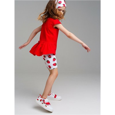 Комплект трикотажный для девочек: брюки (легинсы укороченные), фуфайка (футболка)