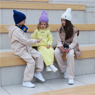 Свитшот детский MINAKU, бежевый, рост 158 см