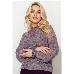 Блузка шифон женская  7016/48/Серый, пудровый