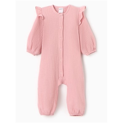 Комбинезон детский «Крошка Я. Муслин», рост 62-68 см, розовый