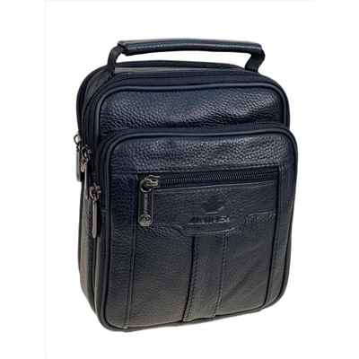 Сумка мужская из натуральной кожи, цвет черный