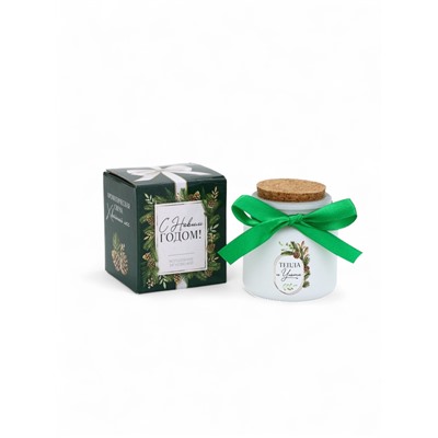 Ароматическая свеча в матовом стакане «С Новым годом», аромат хвойный лес