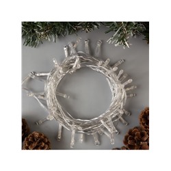 Гирлянда «Нить» 5 м, IP20, прозрачная нить, 50 LED, 8 режимов, 220 В, свечение красное