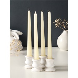 Набор свечей античных, 2.3×24.5 см, 5 ч, 55 г, 4 шт., слоновая кость