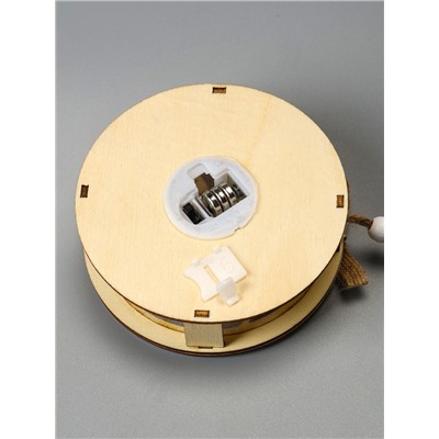 Ёлочная игрушка «Шар с веткой», 10×10×2 см, от батареек, свечение тёплое белое