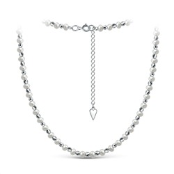 Колье из серебра с пресноводным культивированным жемчугом родированное - 37 см (+5) 241-10-292-37р