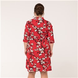 Платье, текстиль, красный