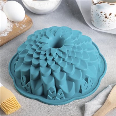 Форма для выпечки Доляна «Хризантема», силикон, 22×7.5 см, цвет МИКС