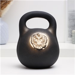 Копилка для денег «Гиря с гербом», гипс, чёрная, 14×14×19 см